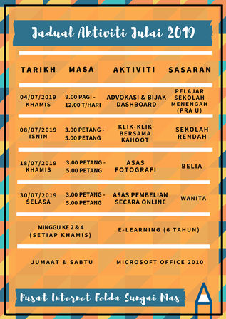 JADUAL AKTIVITI JULAI