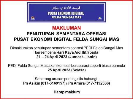 Notis Hari Raya Aidilfitri 2023